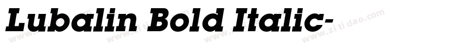 Lubalin Bold Italic字体转换